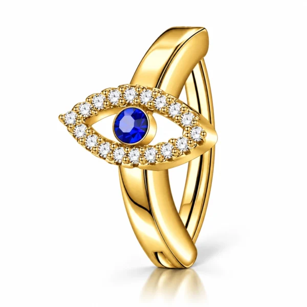 Piercing Nombril Œil Protecteur Clicker Semi-Plat Acier Doré PVD Piercing Nombril Œil Protecteur Clicker Semi-Plat Acier Doré PVD