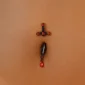 Femme avec Piercing Nombril Épée Noire Sertie de Zirconiums
