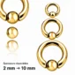Piercing Anneau CBR Doré Gros Calibre 12G-00G.