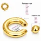 Piercing Anneau CBR Doré Gros Calibre 12G-00G (dimensions).