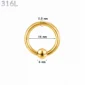 Piercing Anneau CBR Doré Gros Calibre 2.5X16X6 mm.