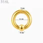 Piercing Anneau CBR Doré Gros Calibre 5X16X8 mm.