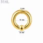 Piercing Anneau CBR Doré Gros Calibre 6X16X10 mm.