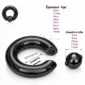 Piercing Anneau CBR Noir Gros Calibre en Acier 316L (dimensions).