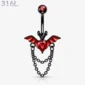 Piercing Nombril Chauve-Souris à Chaînes Pendantes.