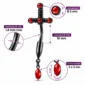 Piercing Nombril Épée Noire Sertie de Zirconiums Rouges (dimensions)