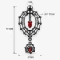 Piercing Nombril Gothique Toile & Araignée à Zircon Rouge (dimensions)
